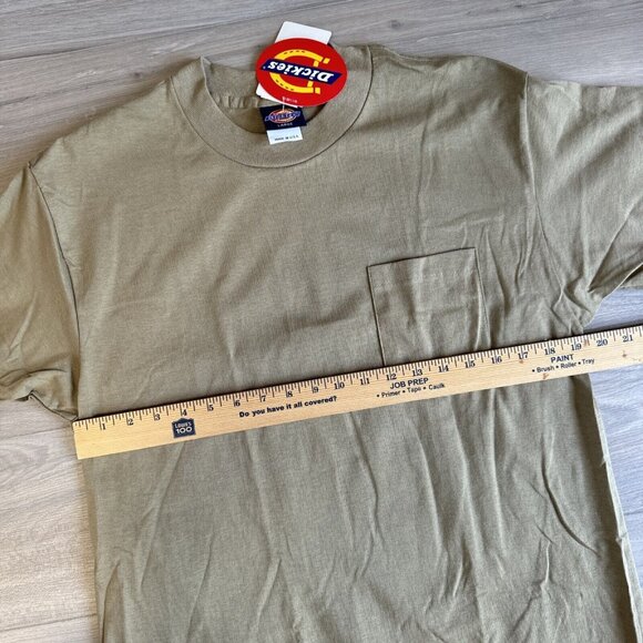 Vintage Dickies Men’s Pocket T Shirt Sz L Tan Brown Made USA Single Stitch NWT - Picture 5 of 8